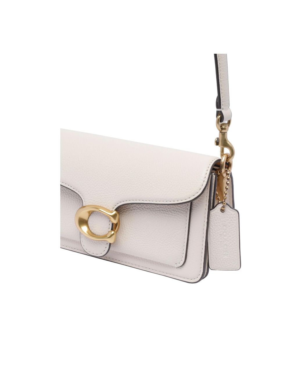 COACH White Tabby 20 Logo Plaque Shoulder Bag