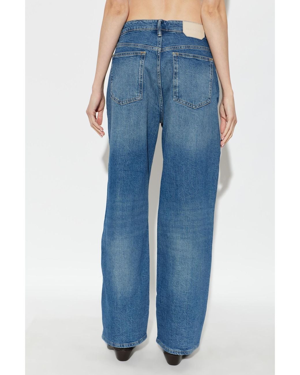 AllSaints Blue Brixton High-Rise Wide-Leg Jeans
