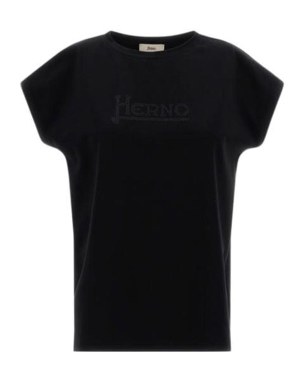 Herno Black Logo Embellished Crewneck T-Shirt