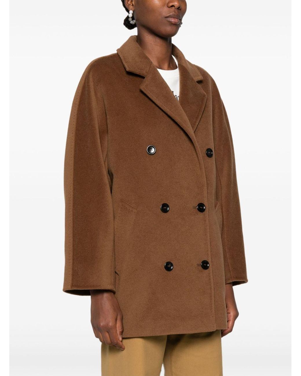 Max Mara Brown Double-Breasted Coat