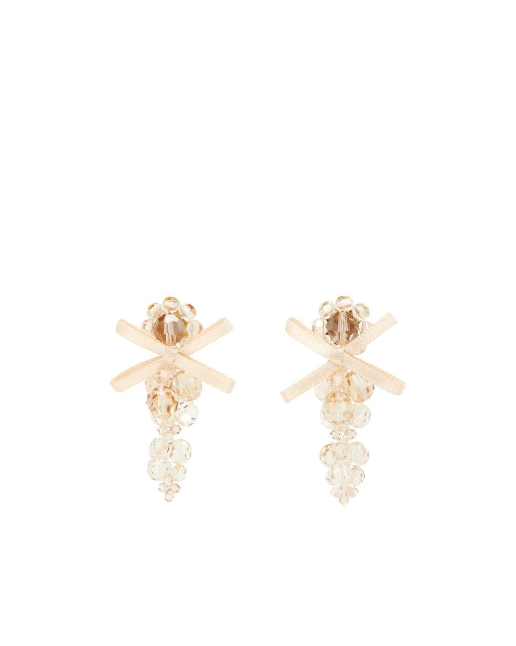Simone Rocha White Petite Bow Earrings