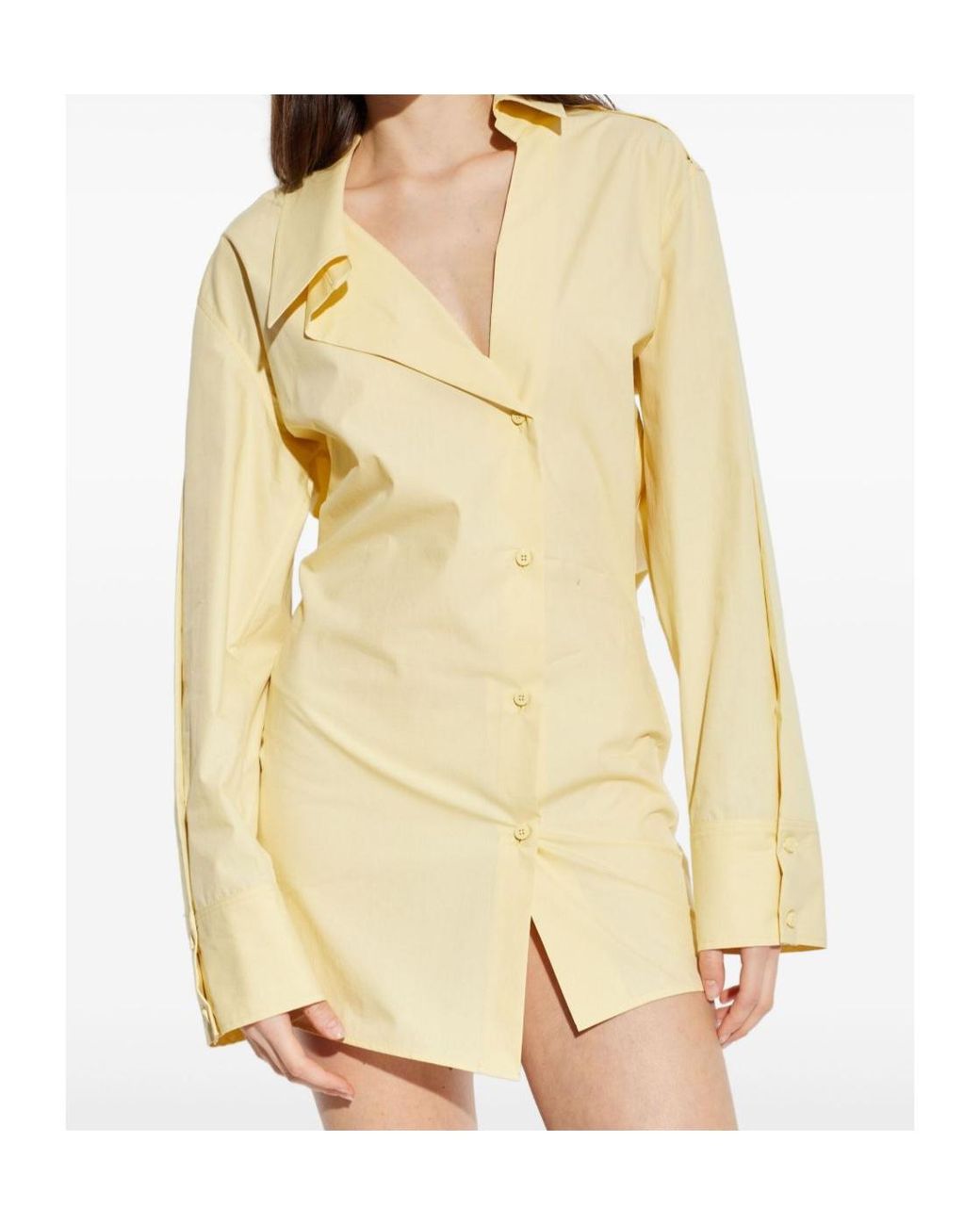 The Attico Metallic The Asymmetric Mini Shirt Dress
