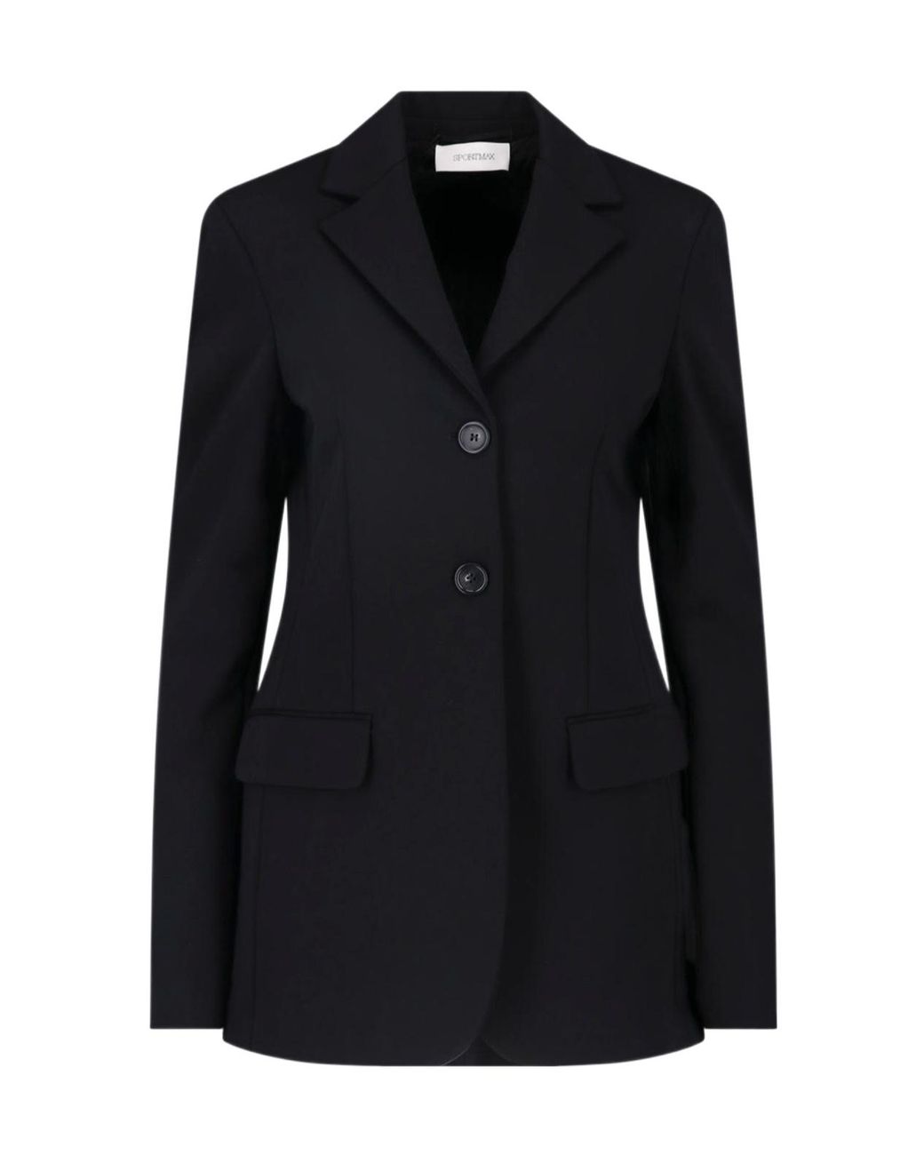 Sportmax Black Notched-Lapels Single-Breasted Blazer