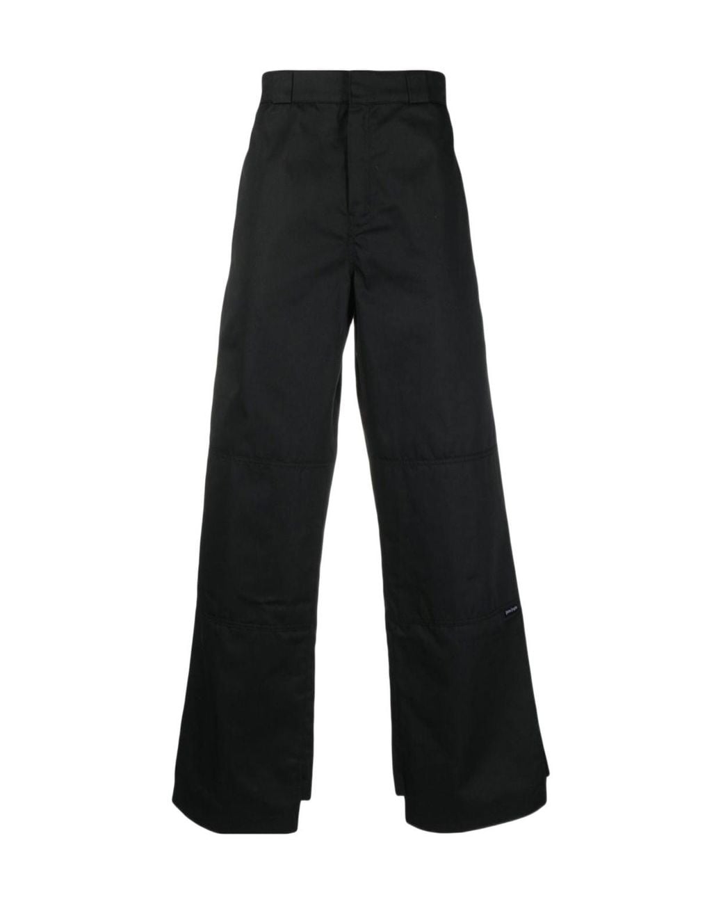 Palm Angels Black Logo Detailed Straight-Leg Trousers for men