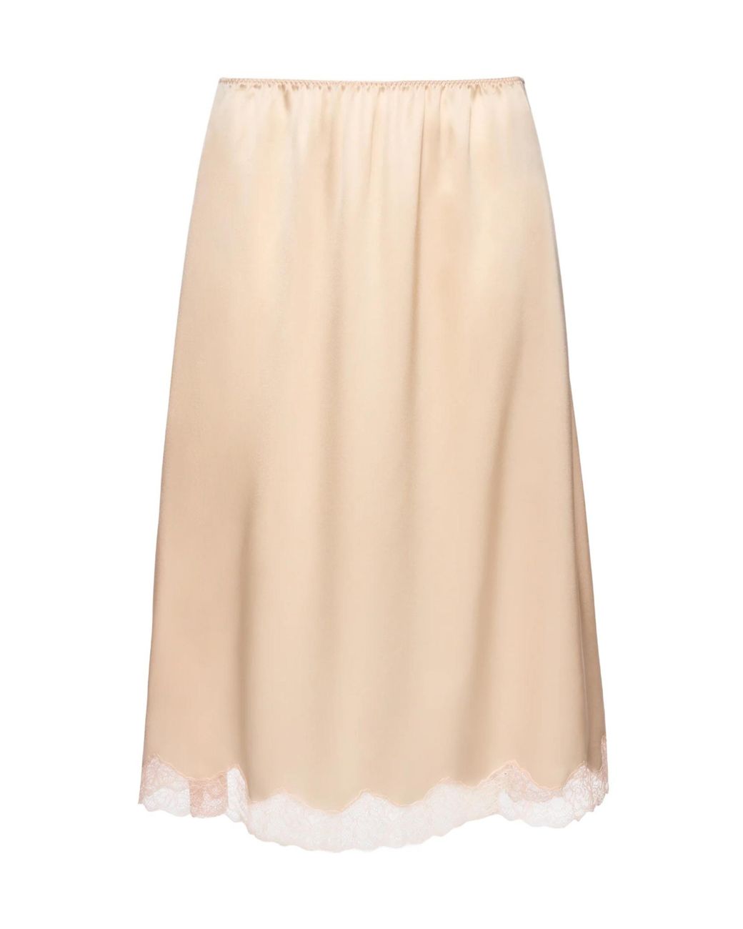 Magda Butrym Natural Silk Lace-Trim Slip Skirt