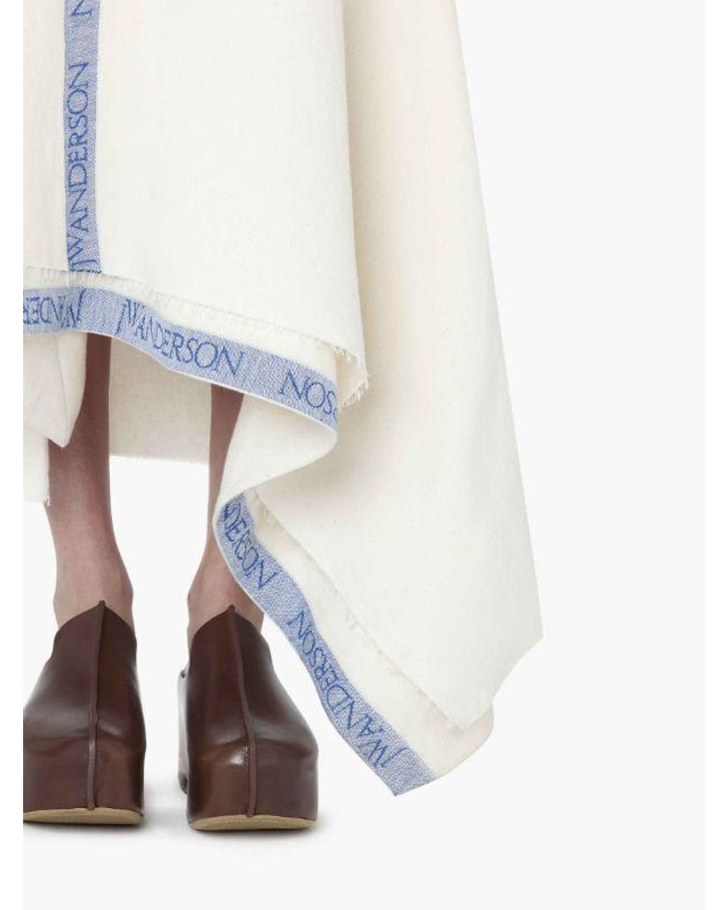 J.W. Anderson White Jw Anderson Logo Trim V-Neck Dress