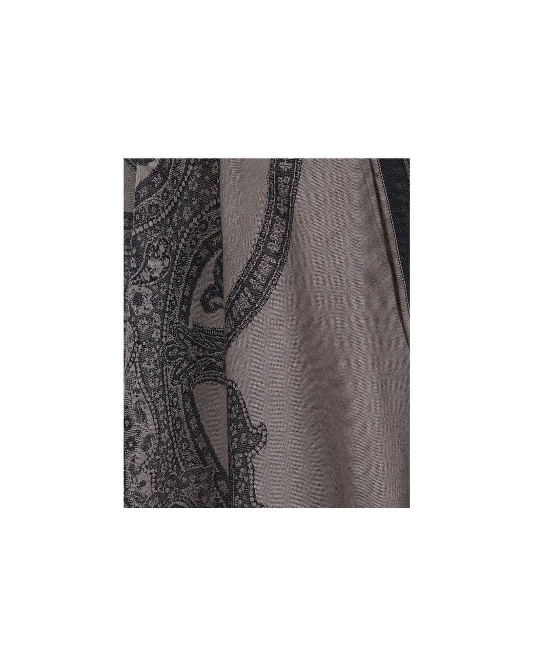 Etro Gray Hooded Patterned Cape