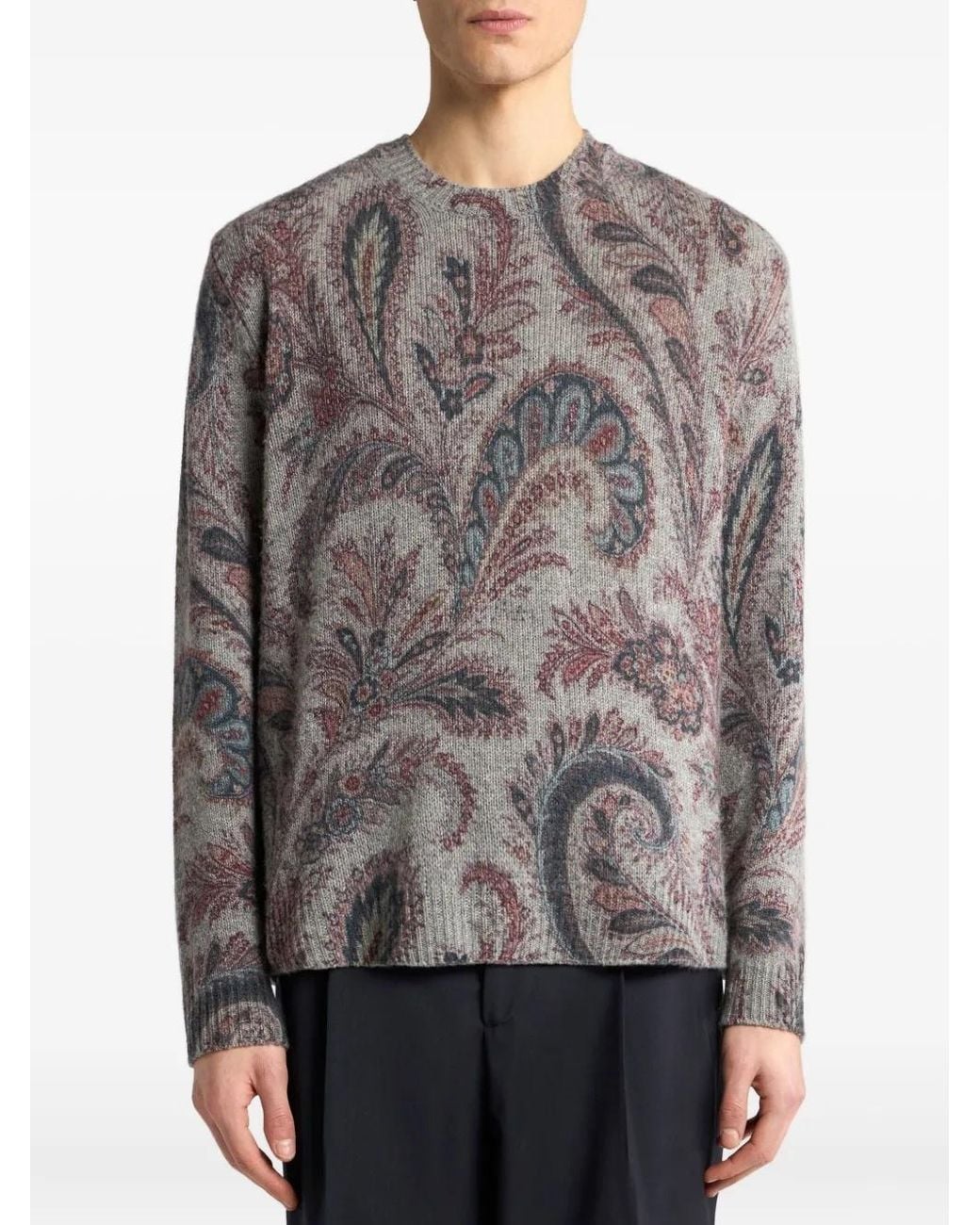 Etro Gray Cashmere Jumper for men
