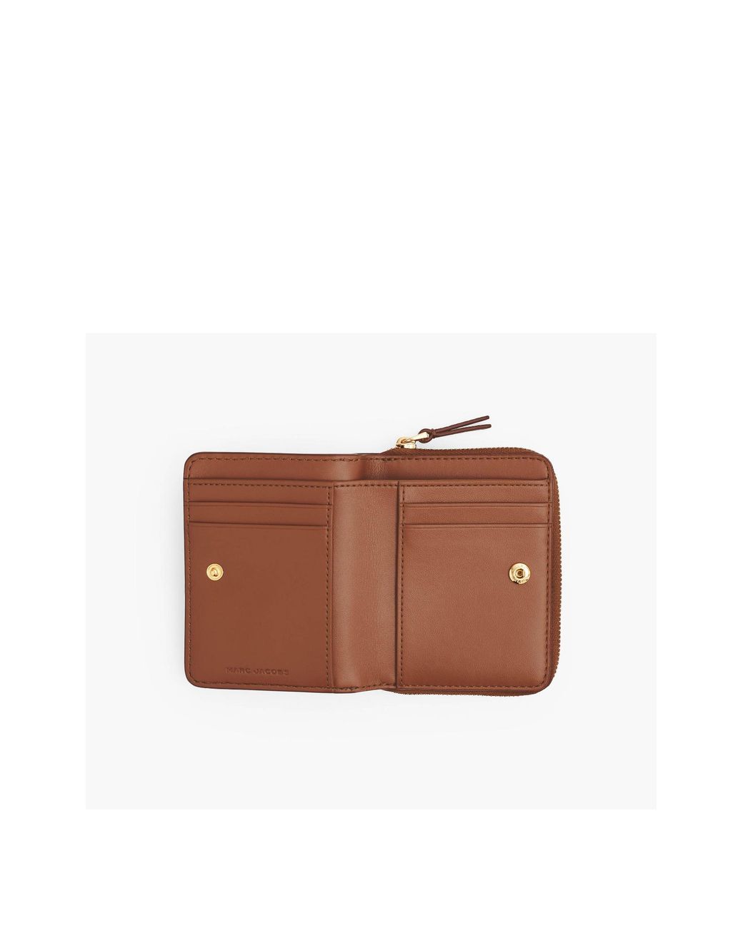 Marc Jacobs Brown マーク ジェイコブス ロゴプリント ジップ ミニ コンパクト ウォレット