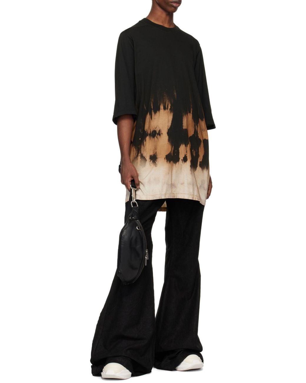 Rick Owens Black Crewneck Oversized-Fit T-Shirt for men