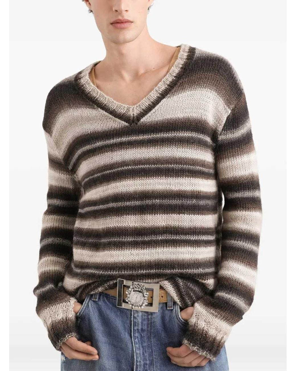 Dolce & Gabbana Gray Wool-Blend Pullover for men