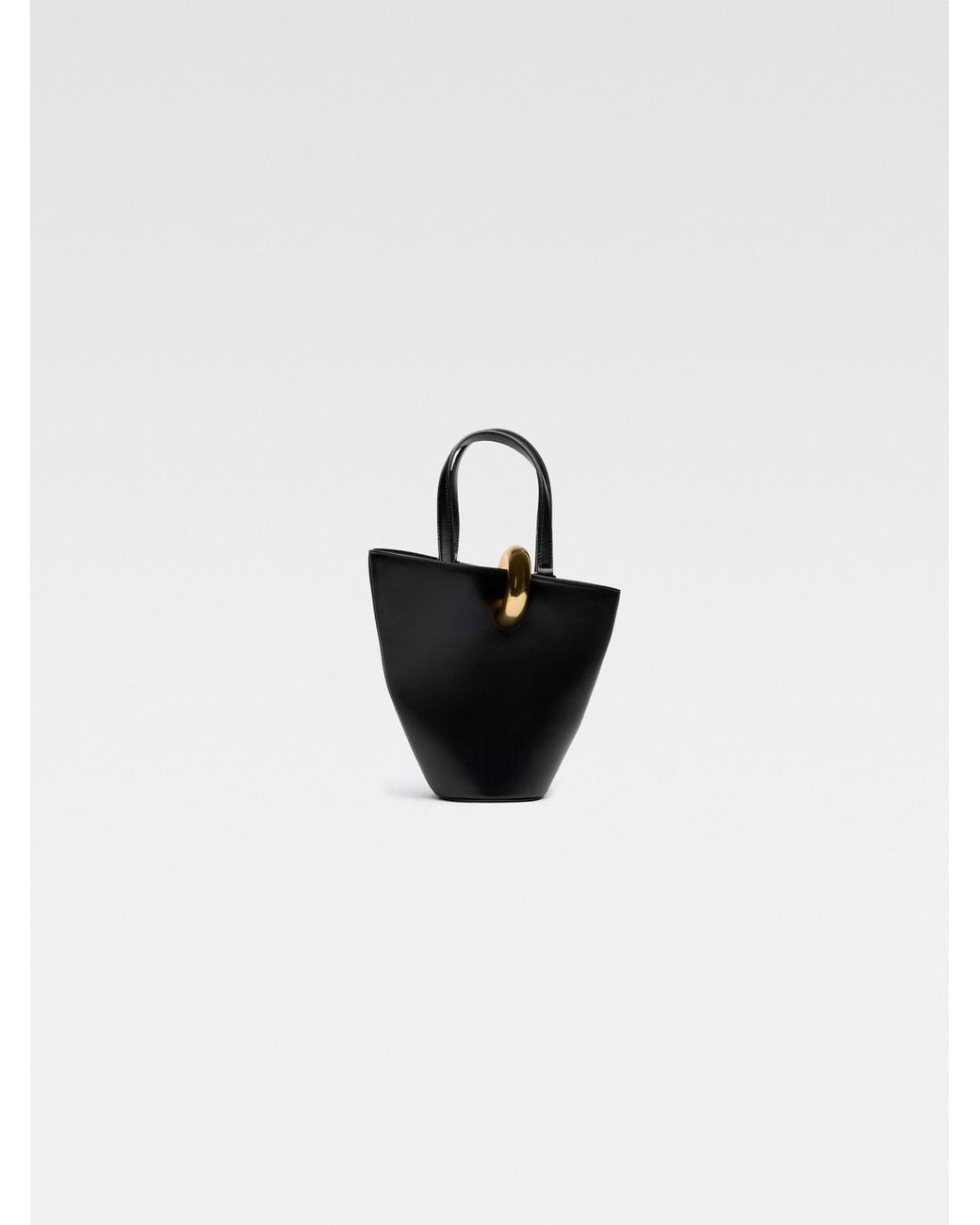 Jacquemus Black Le Petite Bambola Logo Plaque Bucket Bag