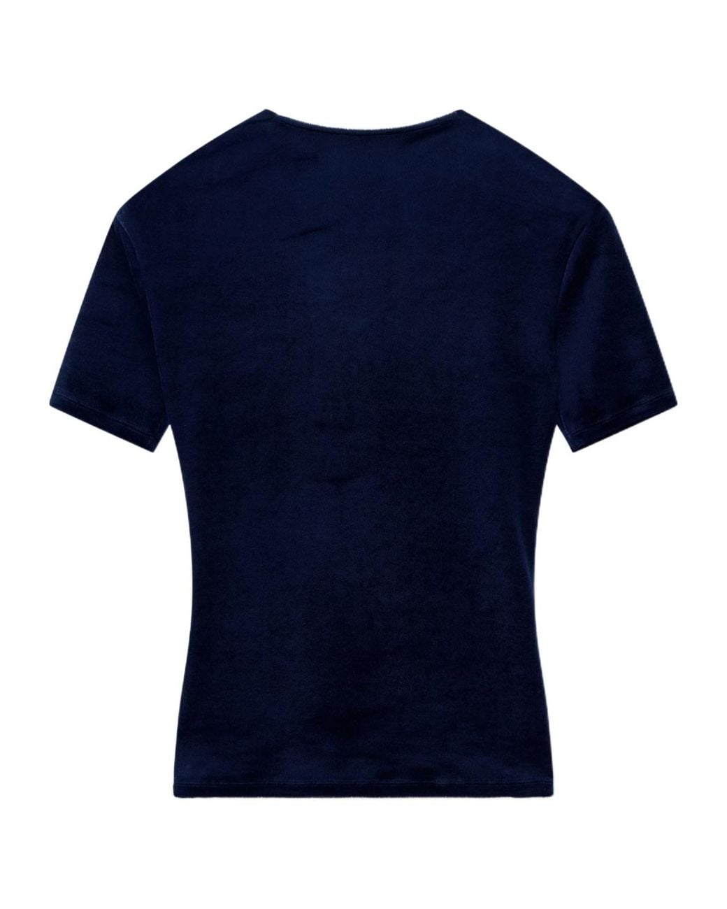 Giorgio Armani Blue Draped Velvet Top