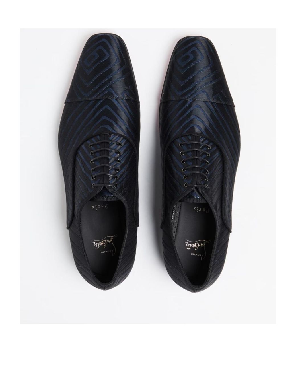 Christian Louboutin Blue Jacquard Design Business Casual Shoes for men