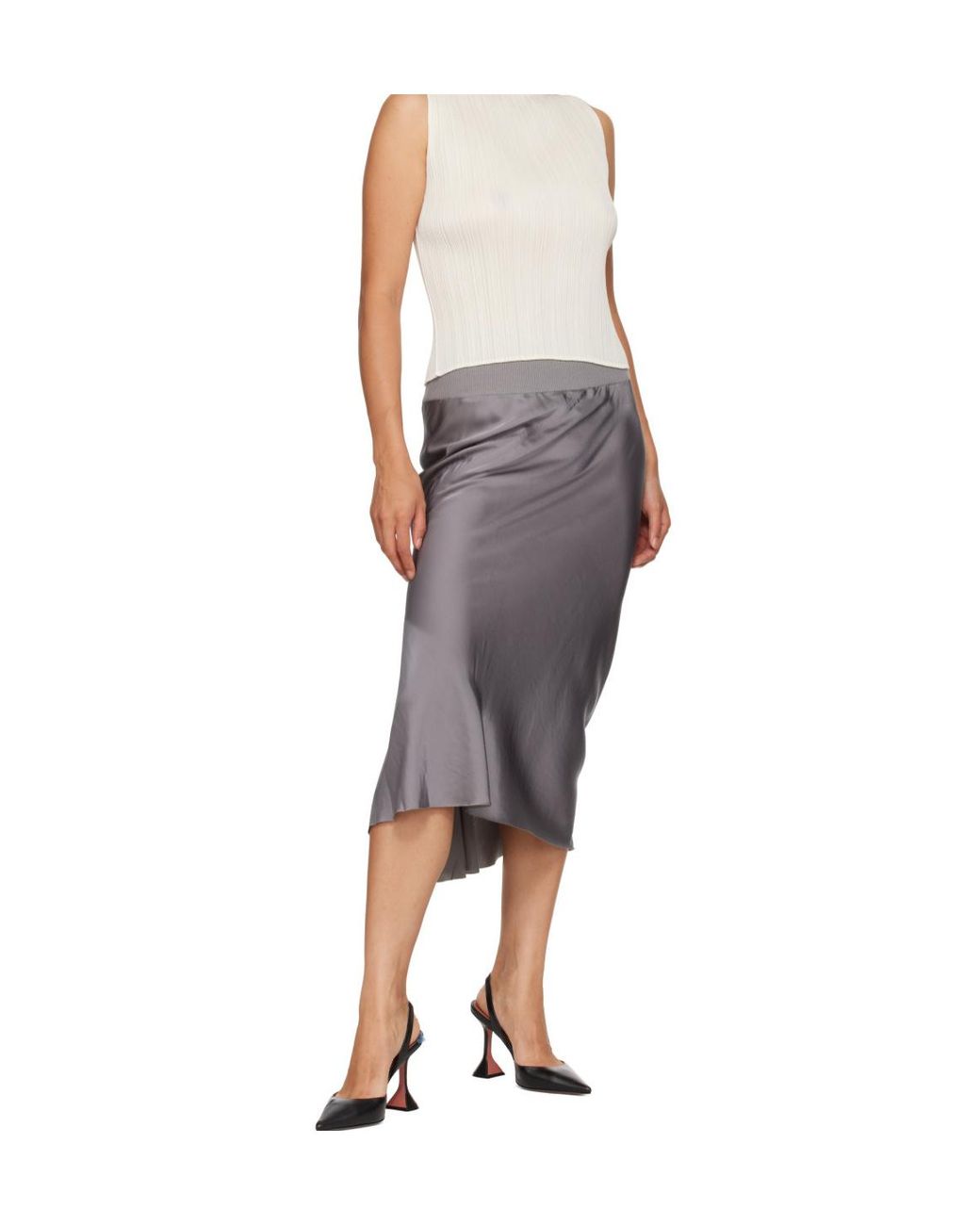Pleats Please Issey Miyake White Pleats Please Issey Miyake Monthly Colours August Slim Fit Top