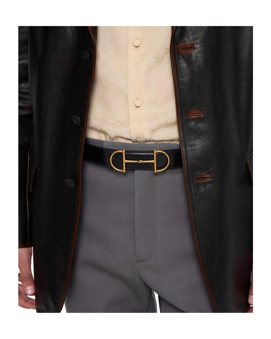Gucci White Horsebit Reversible Belt for men