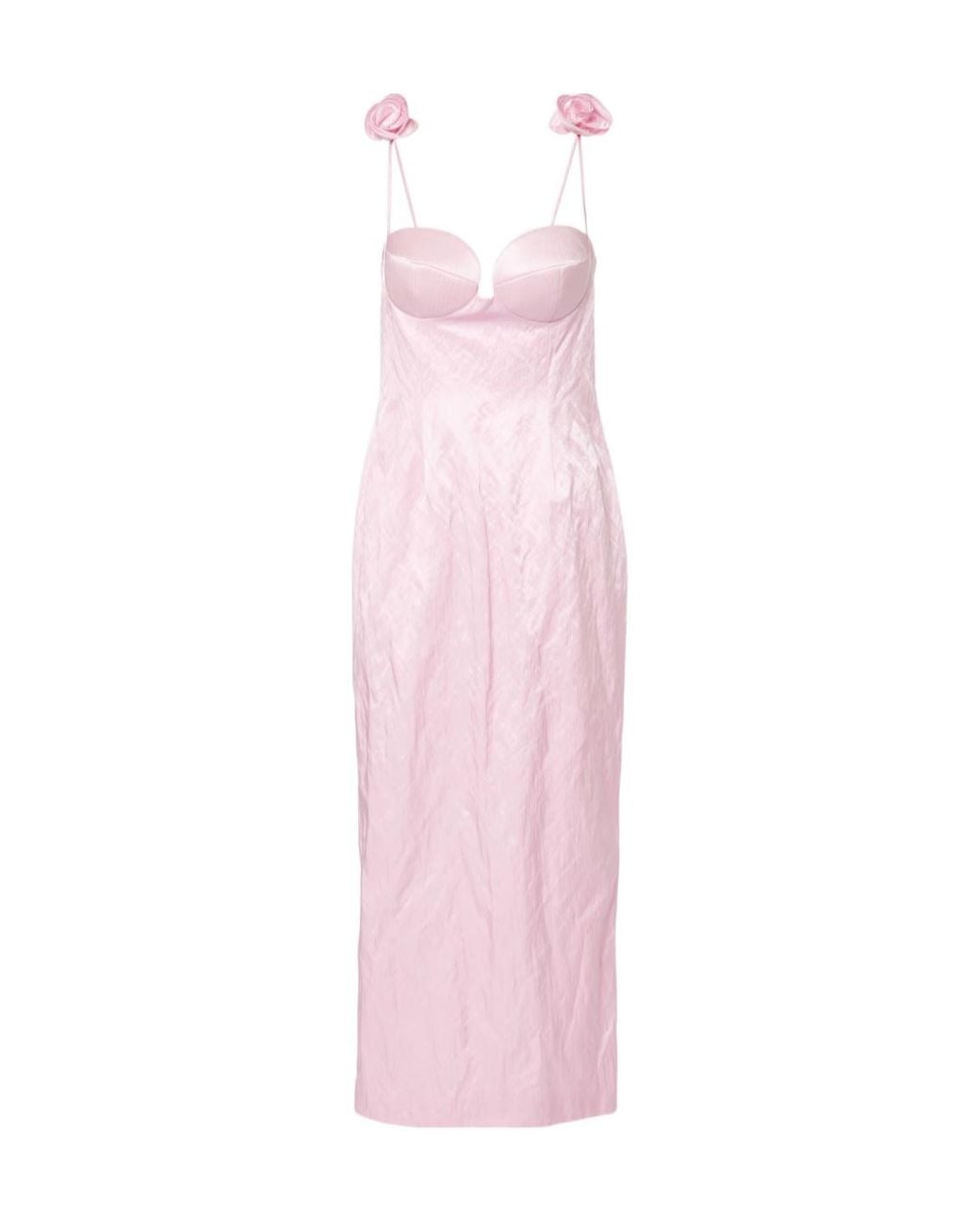 Magda Butrym Pink Floral-Applique Cotton-Blend Bustier Dress