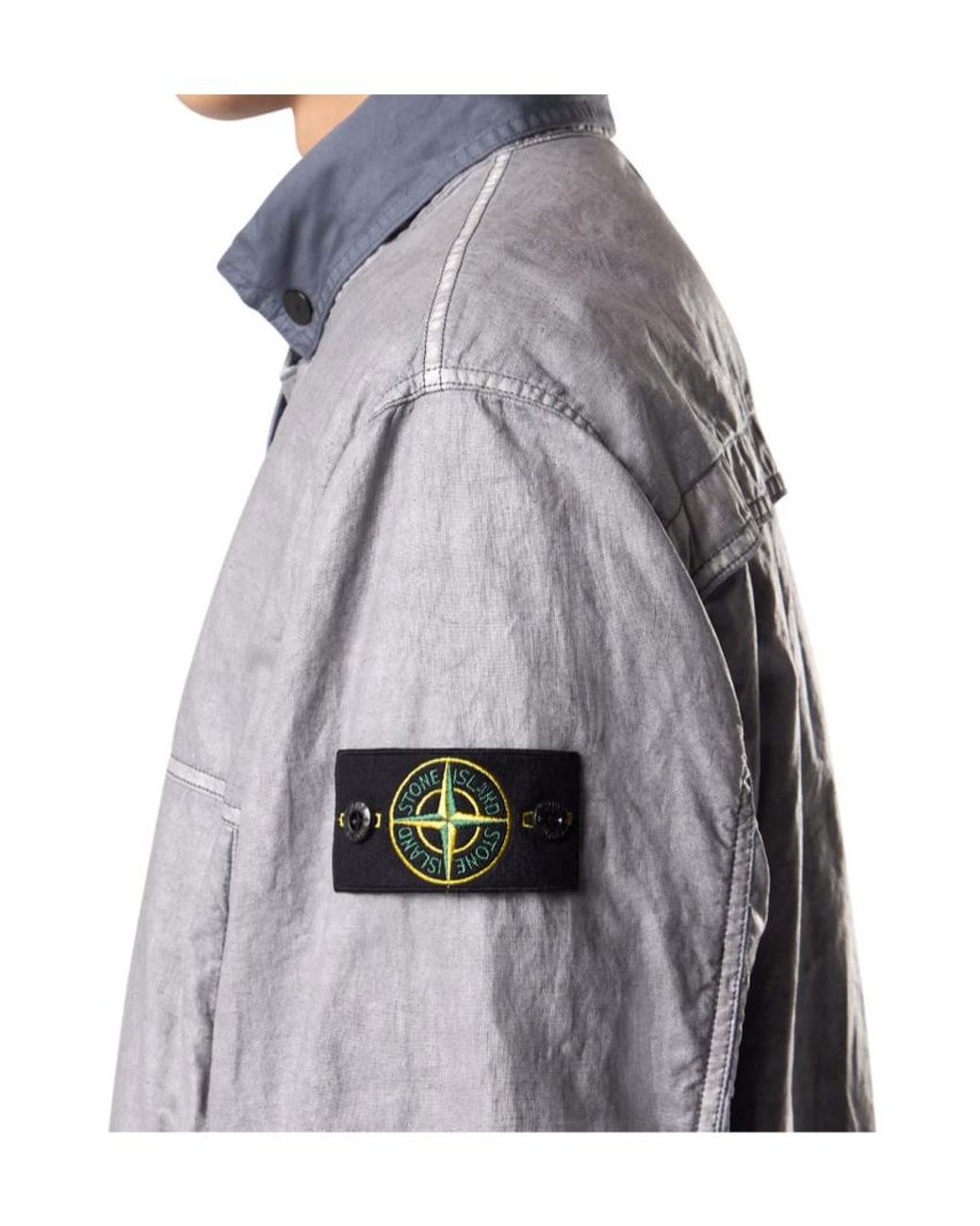 Stone Island Gray Raw Plated-Ovd Jacket for men