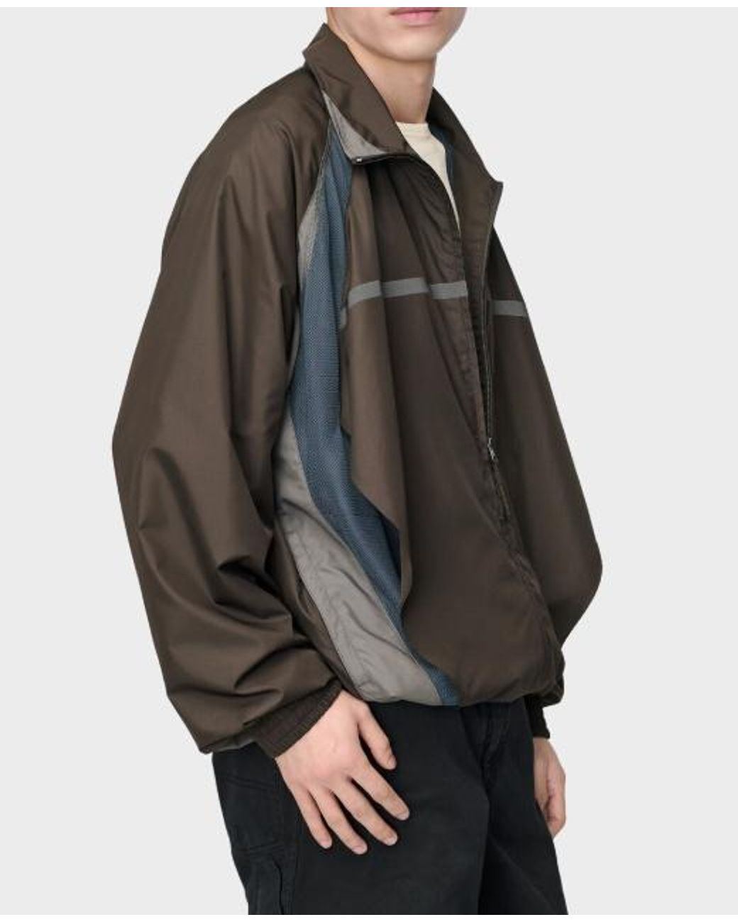 Maison Margiela Brown Panelled Zip-Up Jacket for men