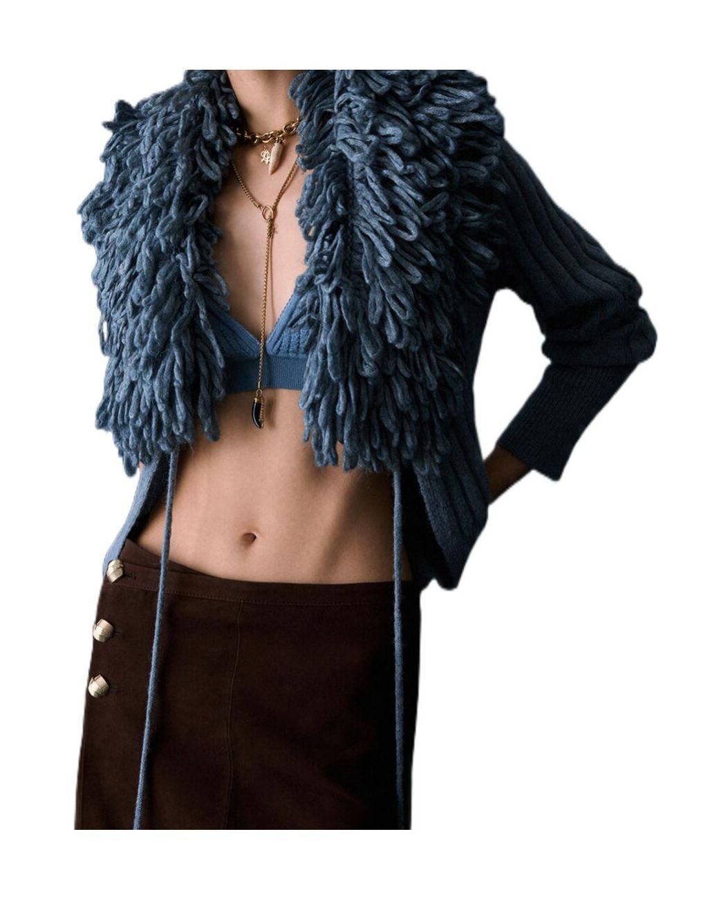 Liu Jo Blue Tie-Waist Knit Cardigan