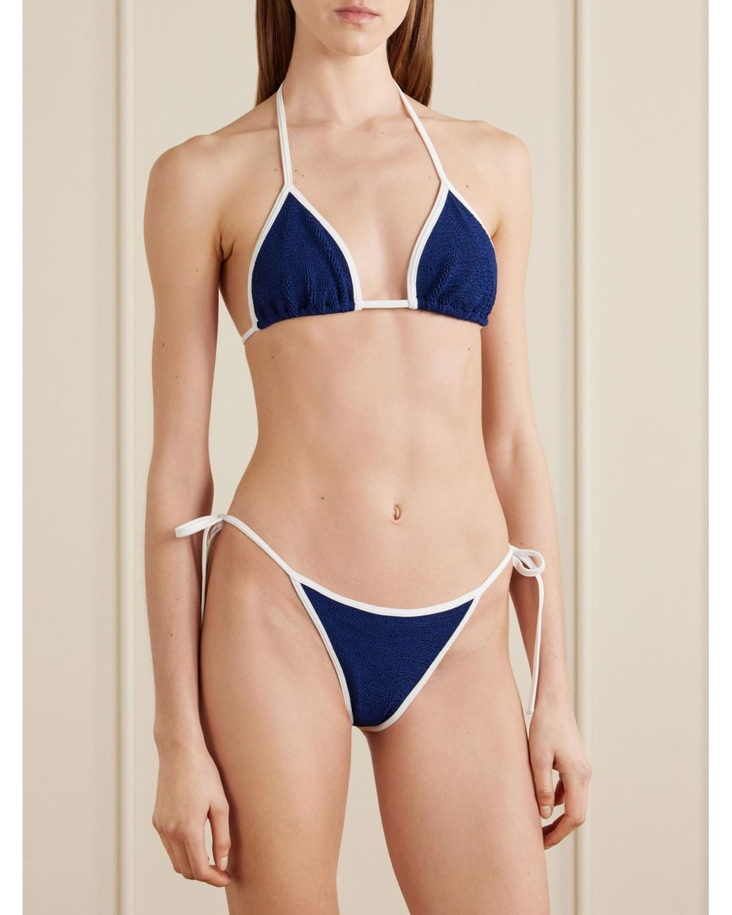Hunza G Blue Two-Tone Bikini