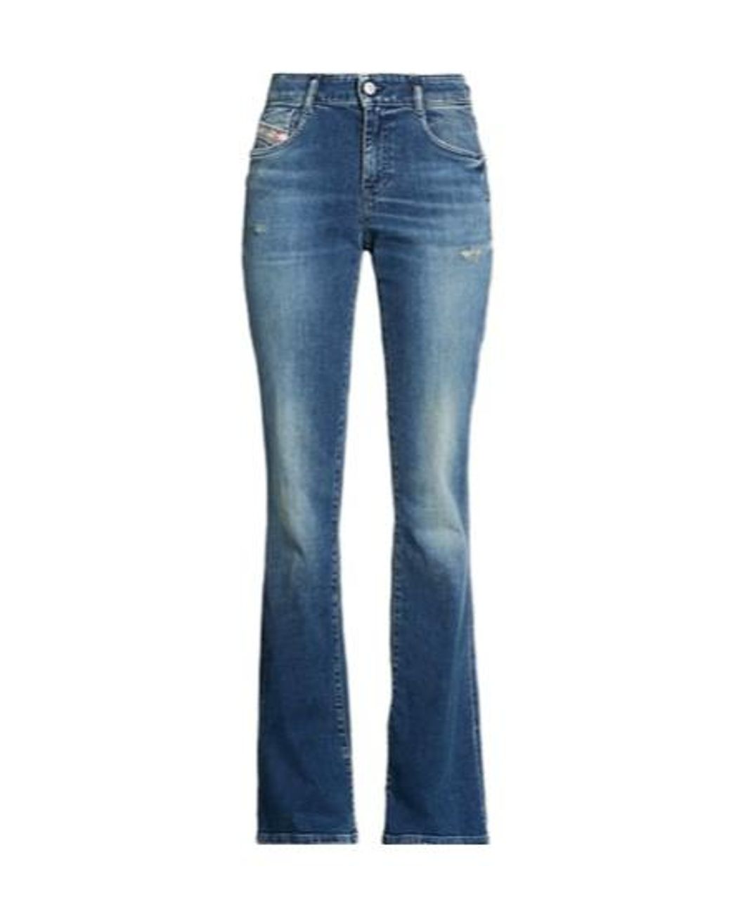 DIESEL Blue Denim Stretch Boot-Shaped Pants