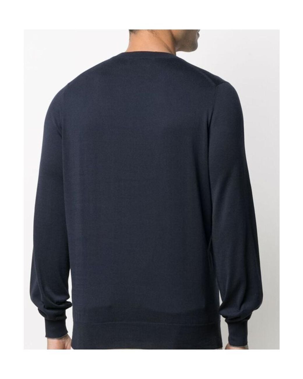 Brunello Cucinelli Blue Crewneck Knitted Jumper for men