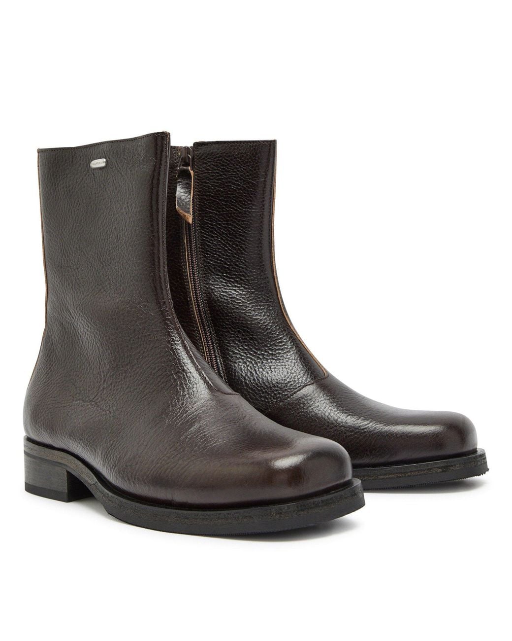 Our Legacy Brown Grain Leather Ankle Boots for men