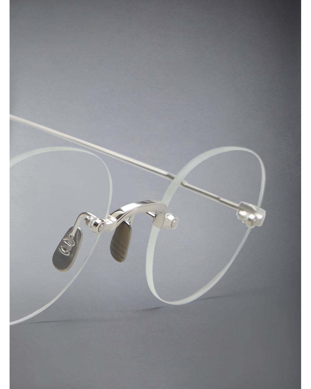 Thom Browne White Eyewear Round Frame Glasses