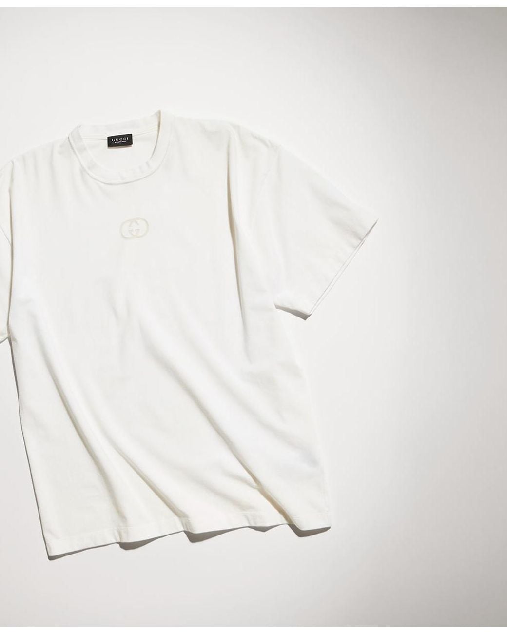 Gucci White Print T-Shirt for men