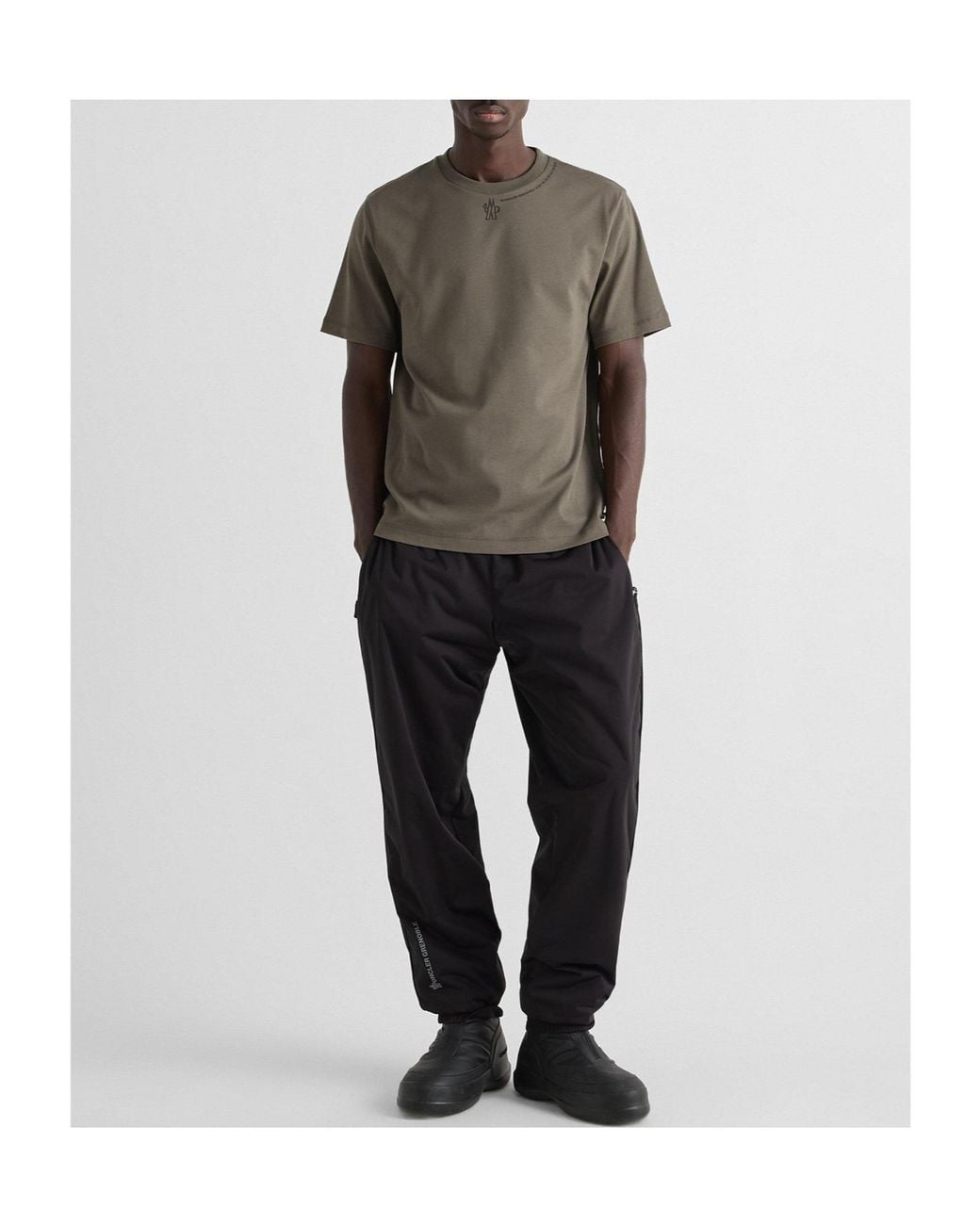 Moncler Gray Simple T-Shirt for men