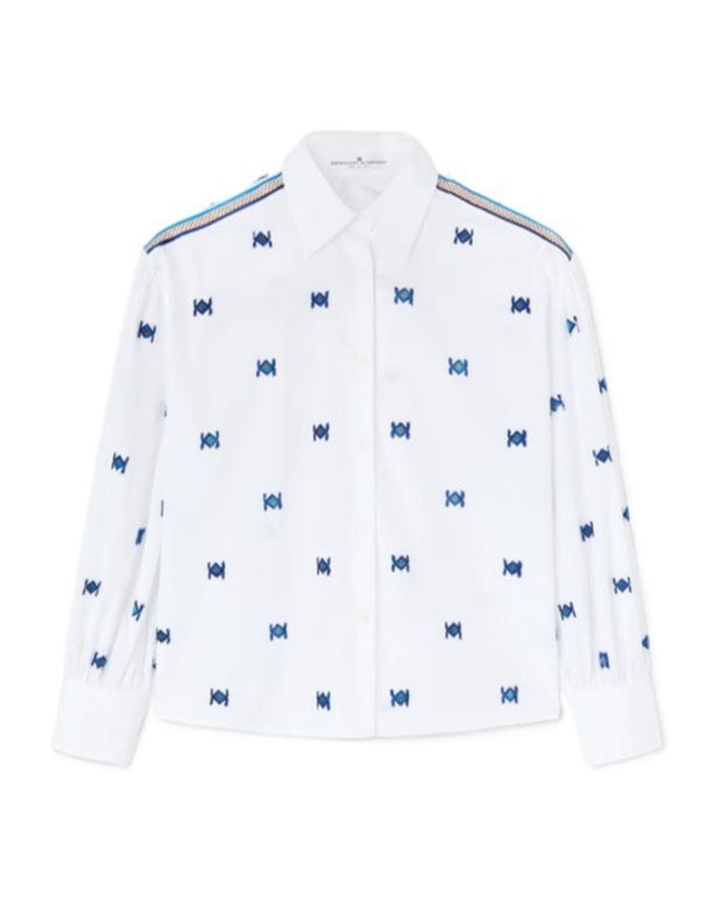Ermanno Scervino White Flocked Motif Shirt