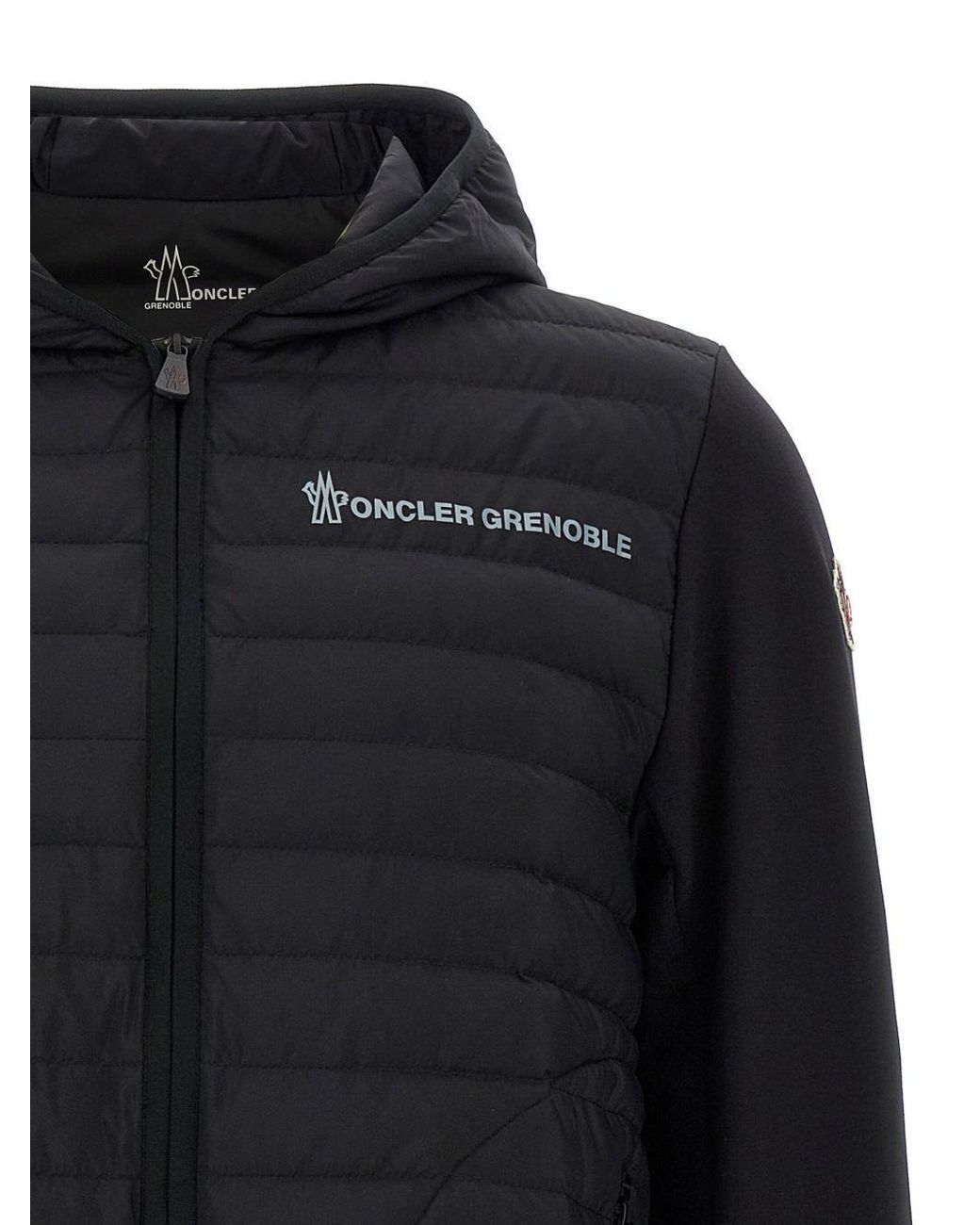 Moncler Black Grenoble Padded Zip-Up Hoodie for men
