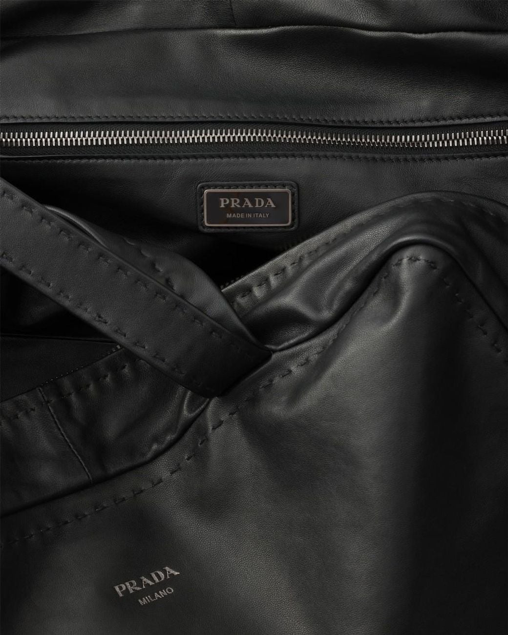 Prada Black Nappa Leather Work Bag for men