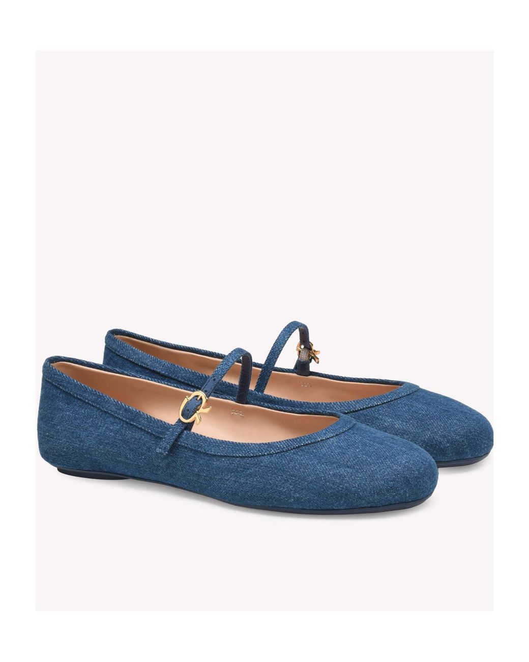 Gianvito Rossi Blue Carla Ballerina Shoes