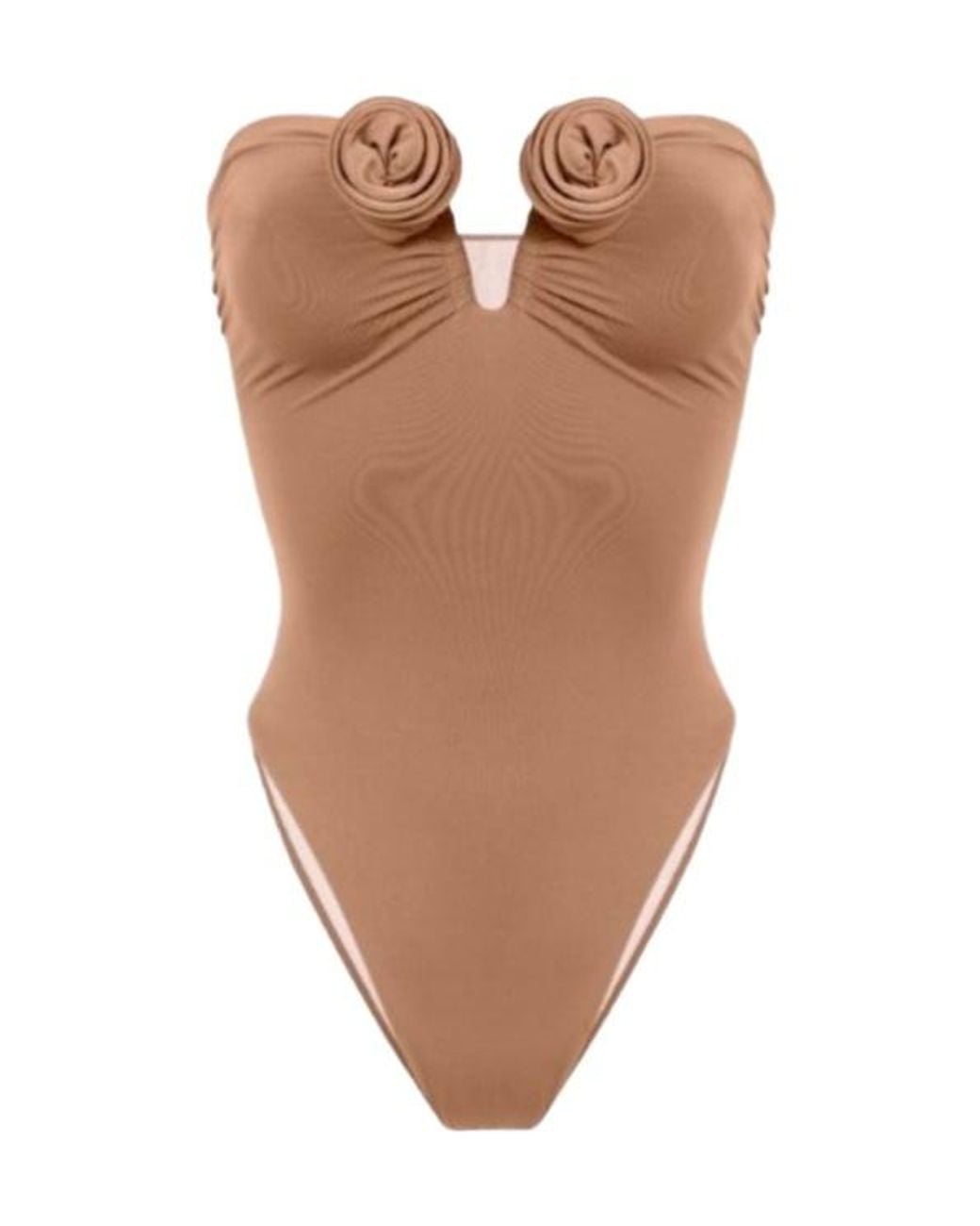 LaRevêche Brown Alya Floral-Appliqué Swimsuit