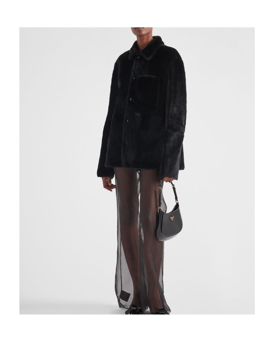 Prada Black Shearling Blouson Jacket for men