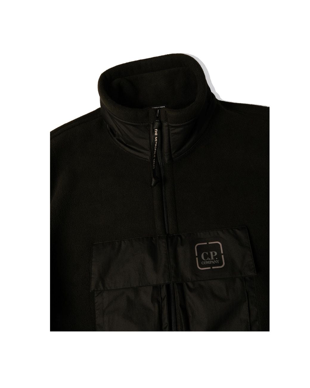 C P Company Black Metropolis Zip-Up Sweatshirt for men