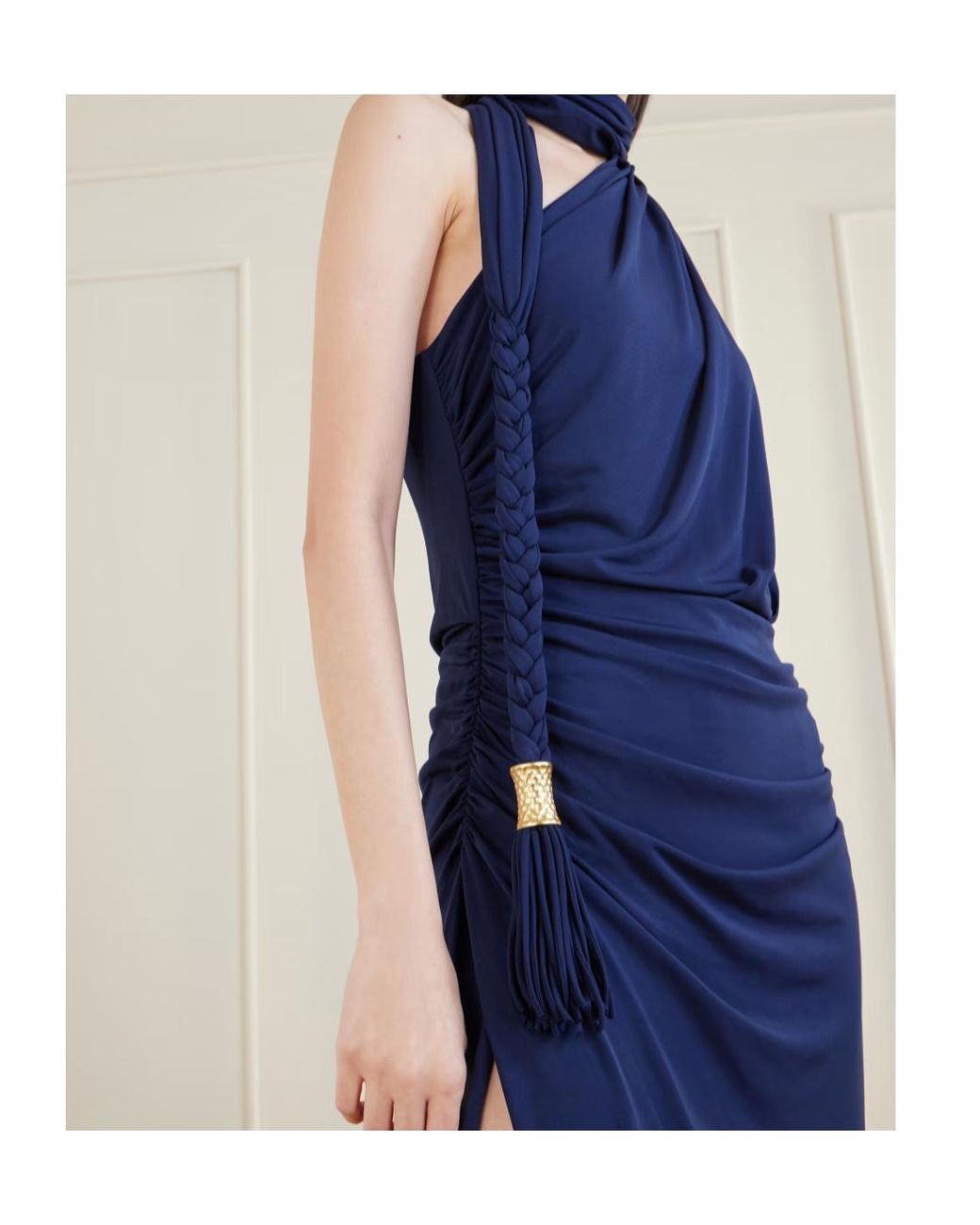 Jonathan Simkhai Blue Tie-Detail Maxi Dress