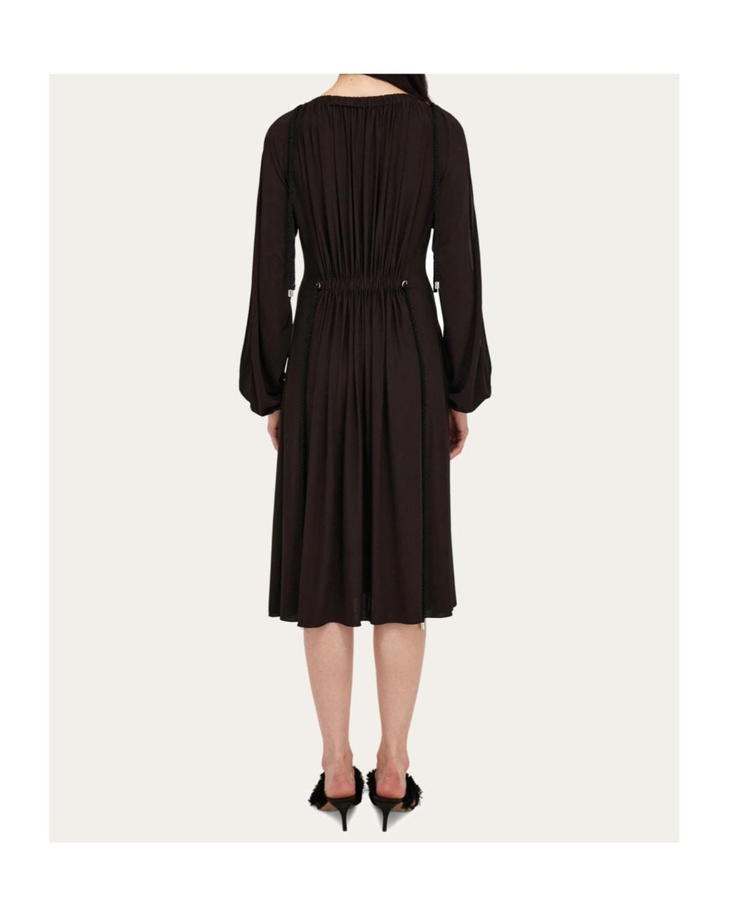 Ferragamo Black Pleated Dress