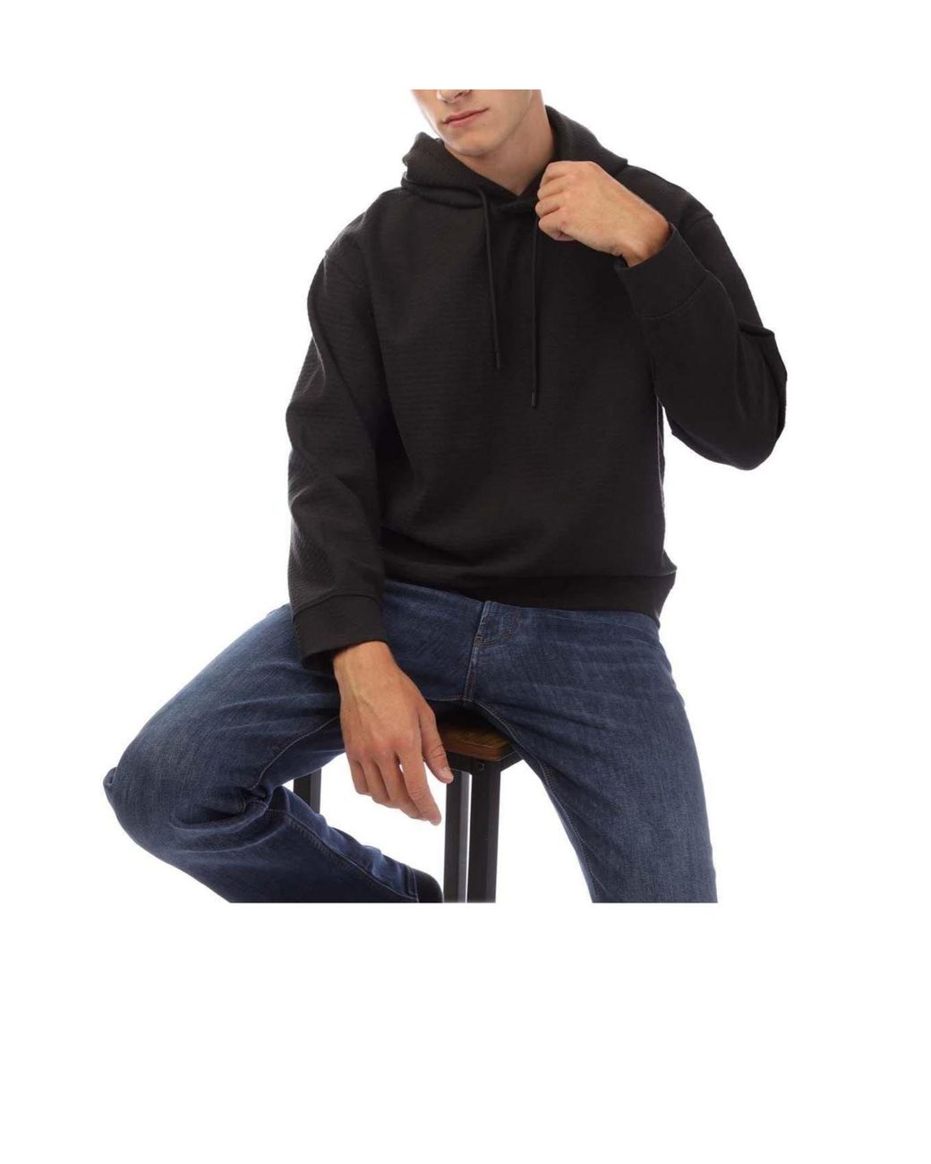 Emporio Armani Black Longsleeve Hoodie for men
