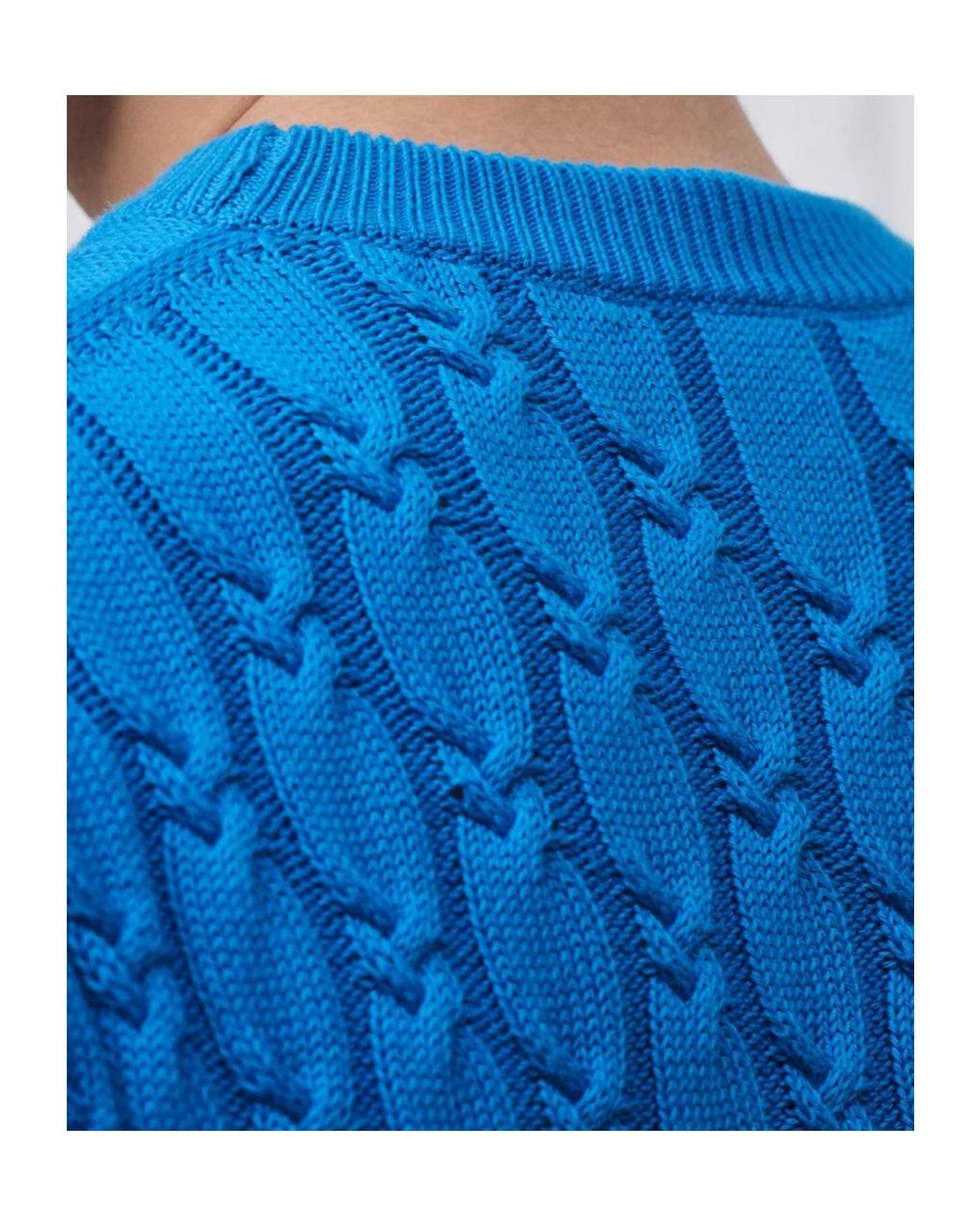 Dior Blue Cable-Knit Knitted Sweater for men