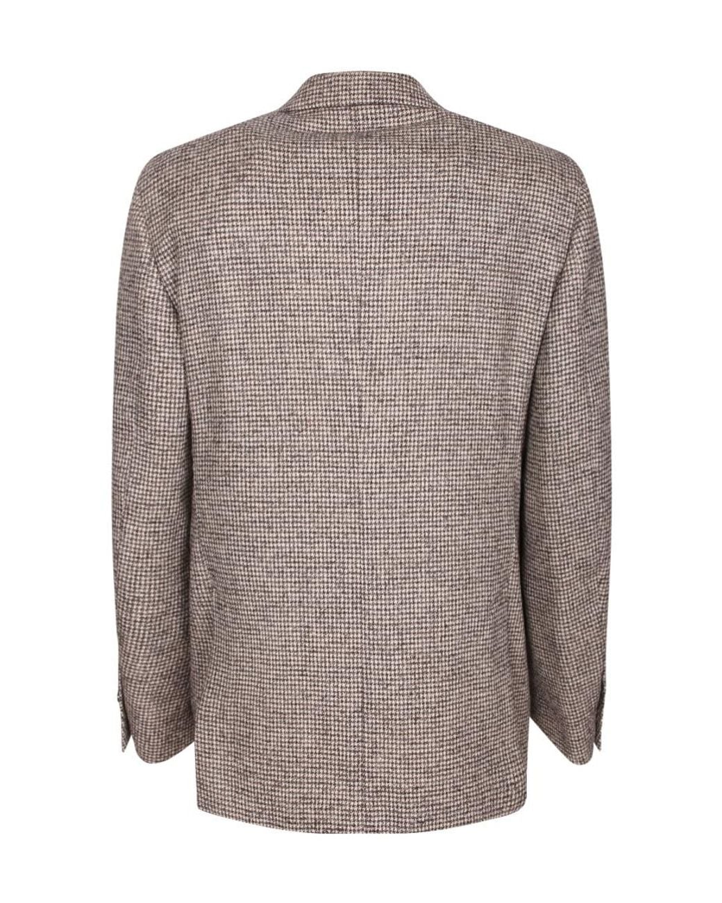 Lardini Brown Houndstooth Two-Button Blazer for men