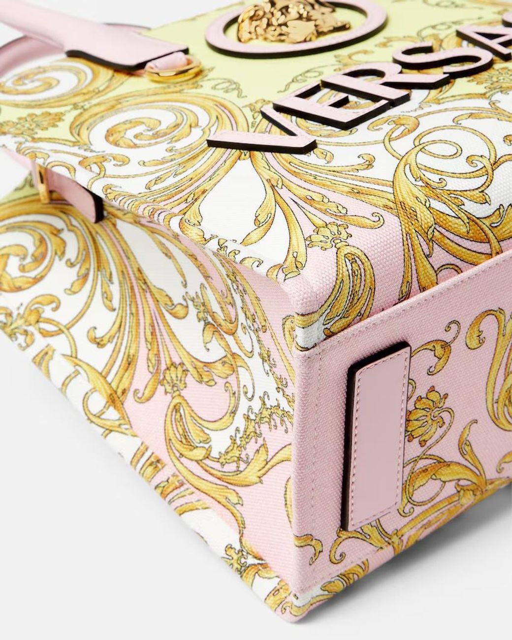 Versace Metallic La Medusa Printed Small Tote Bag