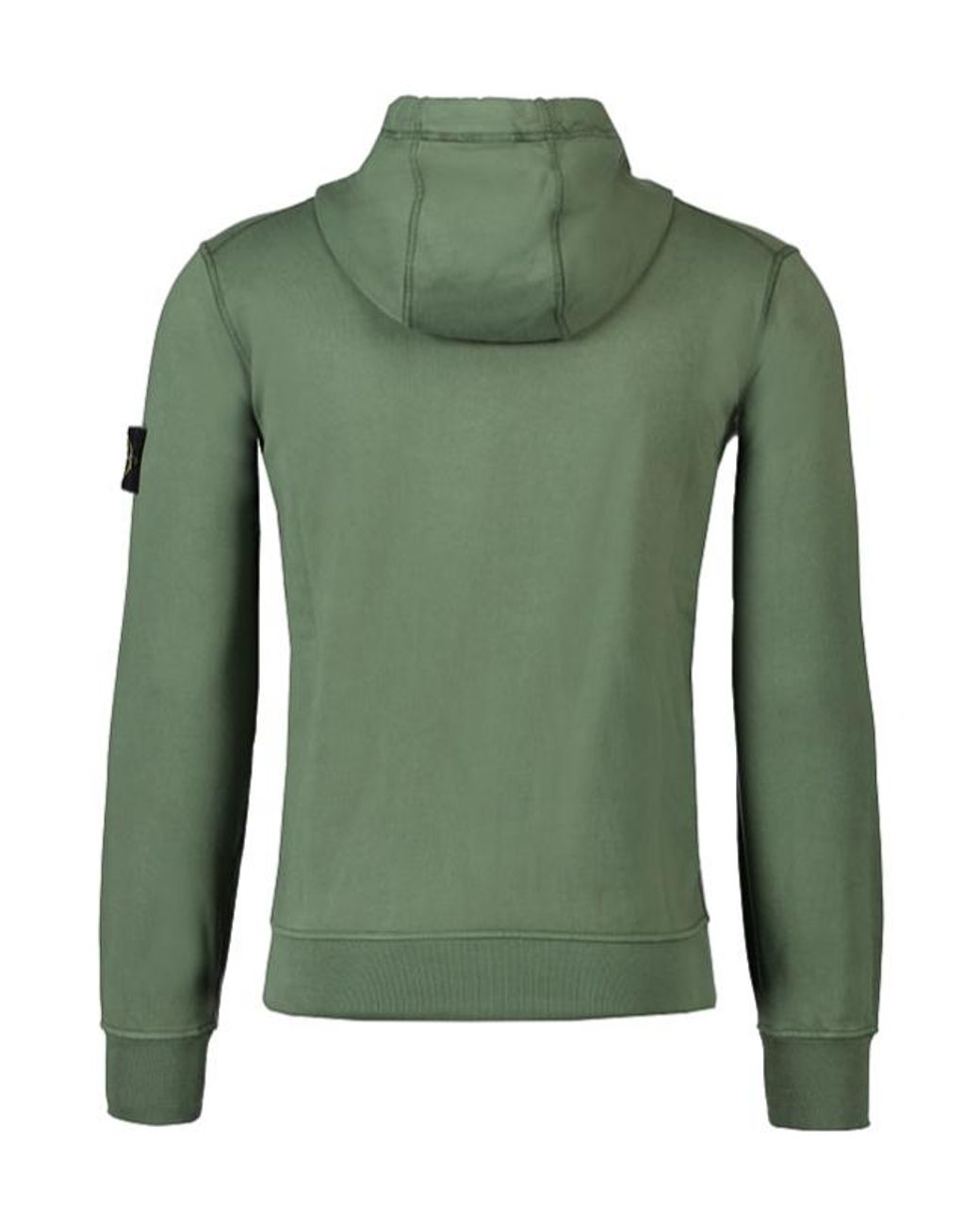 Stone Island Green Logo Patch Zip-Up Hoodie for men