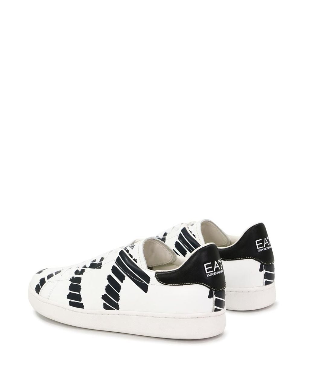 EA7 White Logo Lacing Casual Sneakers for men