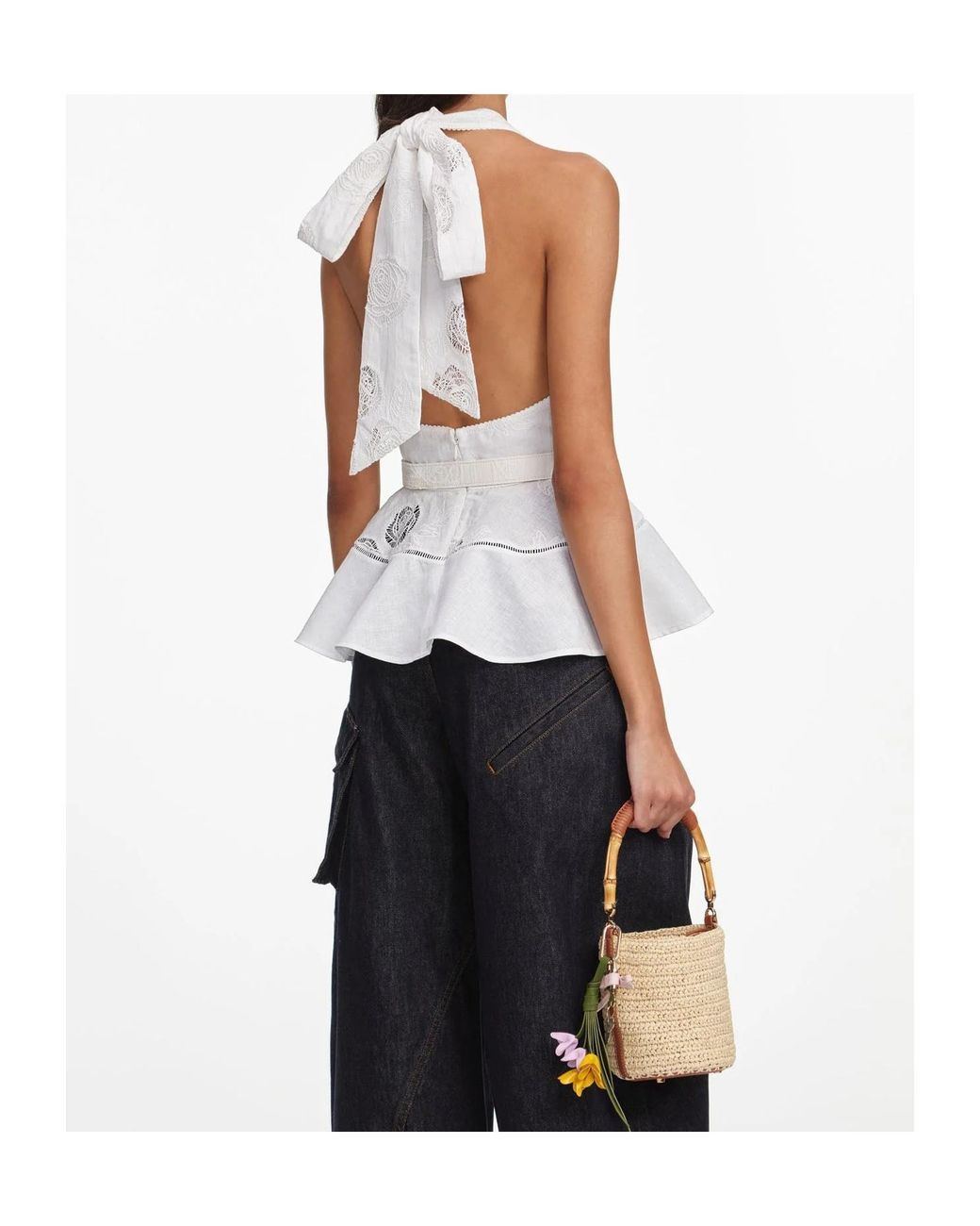 Self-Portrait White Ruffled Top