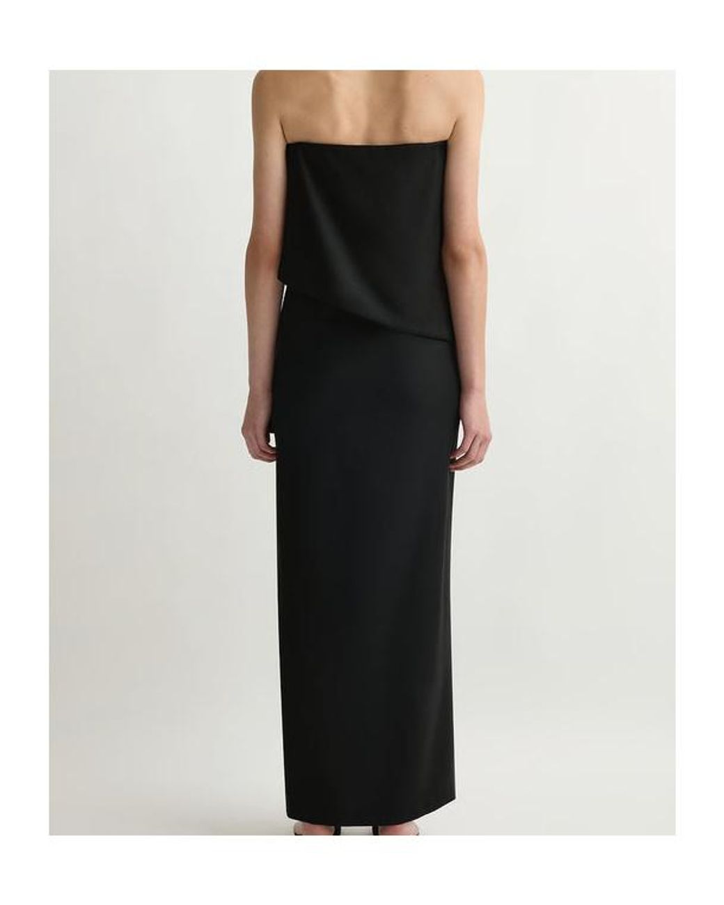 Posse Black Elspeth Belted Draped Wool-Twill Maxi Dress