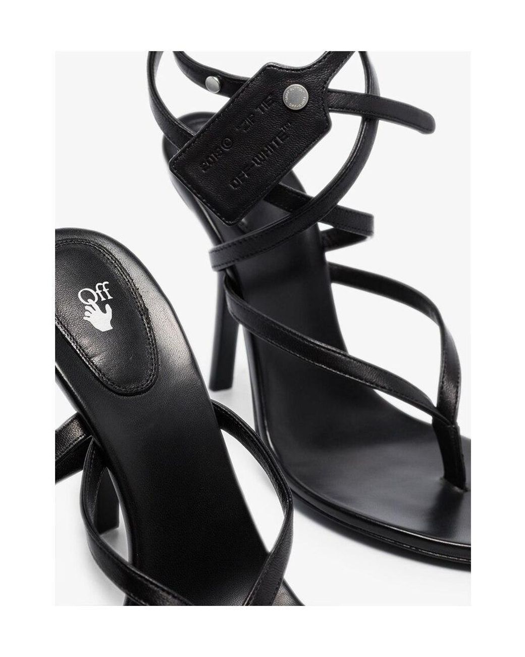 Off-White c/o Virgil Abloh Black Zip-Tie Tag Strappy Sandals