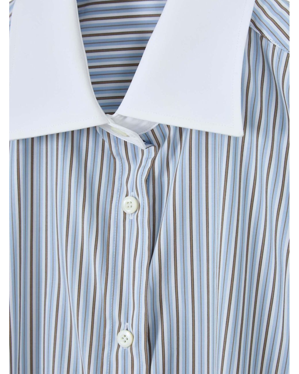 Prada Gray Striped Poplin Shirt